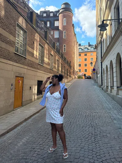 Djerf Avenue Go Slow Dress Summer Berries In White