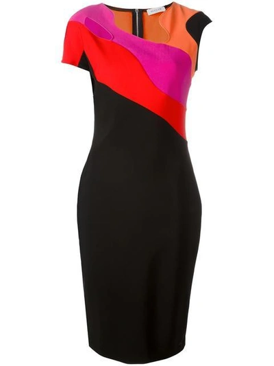 Mugler Abstract Neckline And Panel Jersey Dress In Multicolour