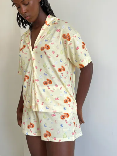 Djerf Avenue Go Slow Short Sleeve Top Fruit In White