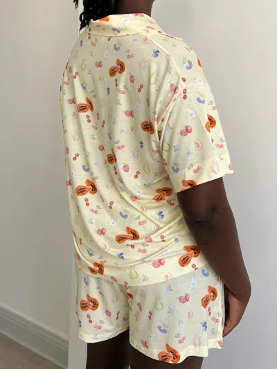 Djerf Avenue Go Slow Short Sleeve Top Fruit In White