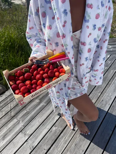 Djerf Avenue Robe Summer Berries In White