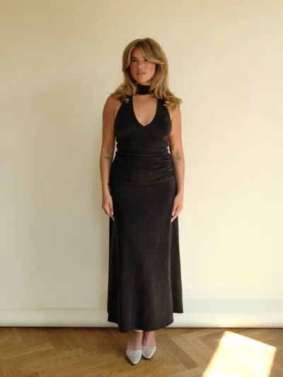 Djerf Avenue Celebration Dress Ash In Black