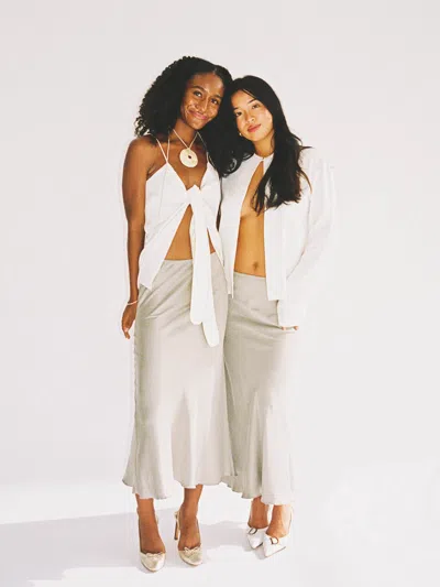 Djerf Avenue Dream Skirt Rain In Neutral