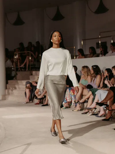 Djerf Avenue Dream Skirt Rain In Neutral