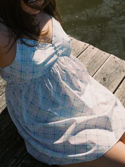 Djerf Avenue Airy Poplin Mini Dress Cottage Meadow In Brown