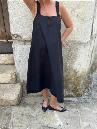 Djerf Avenue Breezy Embroidered Dress Black