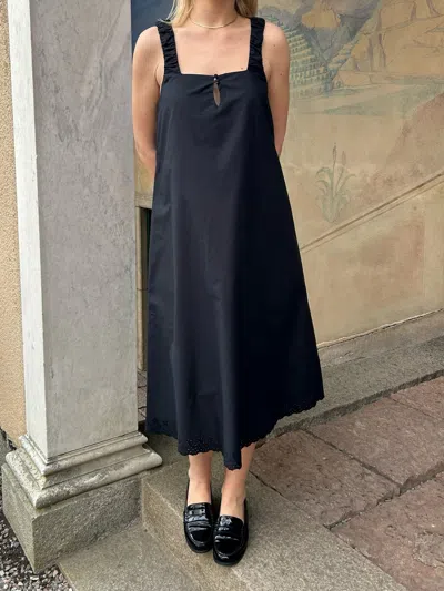 Djerf Avenue Breezy Embroidered Dress Black