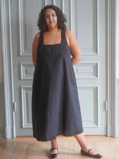 Djerf Avenue Breezy Embroidered Dress Black