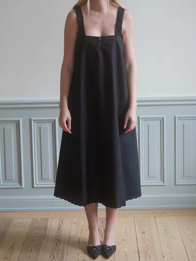 Djerf Avenue Breezy Embroidered Dress Black