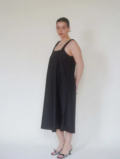 Djerf Avenue Breezy Embroidered Dress Black