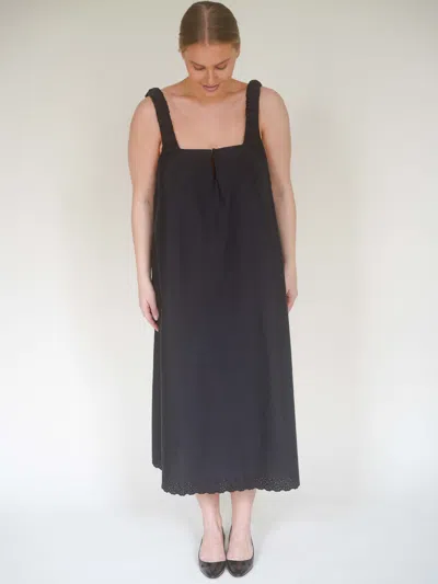 Djerf Avenue Breezy Embroidered Dress Black