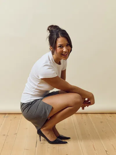 Djerf Avenue Daily T-shirt Ribbed White