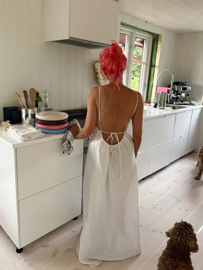 Djerf Avenue Breezy Dress White In Multi