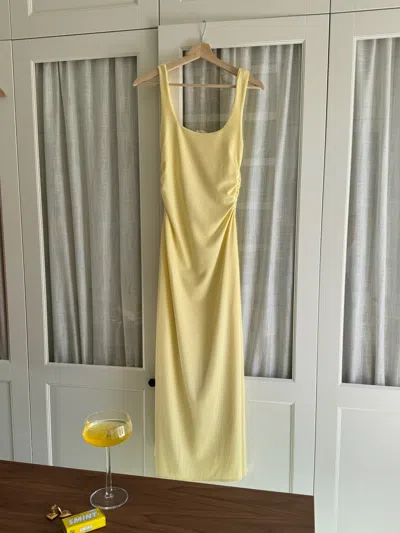 Djerf Avenue Citrine Midi Slip Dress Light Yellow