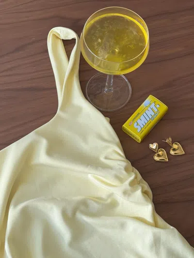 Djerf Avenue Citrine Midi Slip Dress Light Yellow