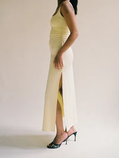 Djerf Avenue Citrine Midi Slip Dress Light Yellow