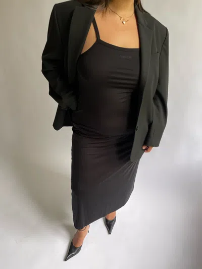 Djerf Avenue Daily Midi Dress Black