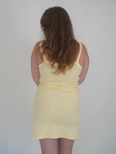 Djerf Avenue Daily Tank Dress Ribbed Baby Yellow