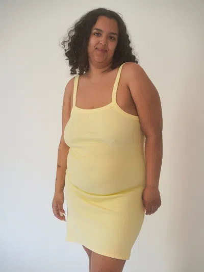 Djerf Avenue Daily Tank Dress Ribbed Baby Yellow