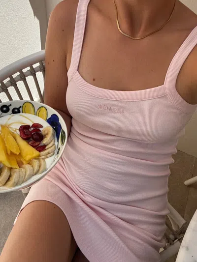 Djerf Avenue Daily Tank Dress Ribbed Baby Pink