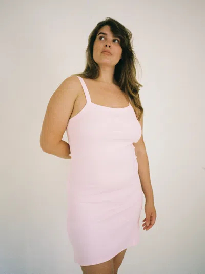 Djerf Avenue Daily Tank Dress Ribbed Baby Pink