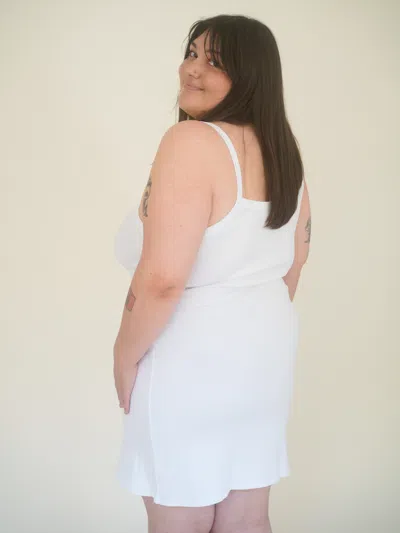 Djerf Avenue Daily Tank Dress Ribbed White
