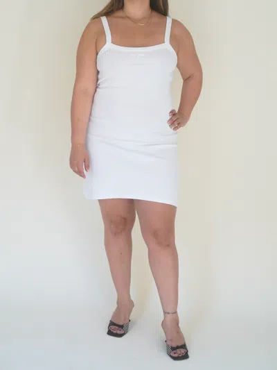Djerf Avenue Daily Tank Dress Ribbed White