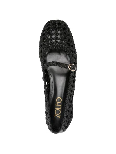 Zolfo Black Mimi Ballerinas With Braiding And Strap