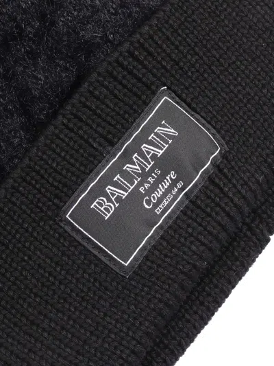 Balmain Logo-patch Beanie In Neutral