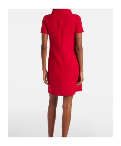 Valentino Embellished Wool And Silk Minidress In Red