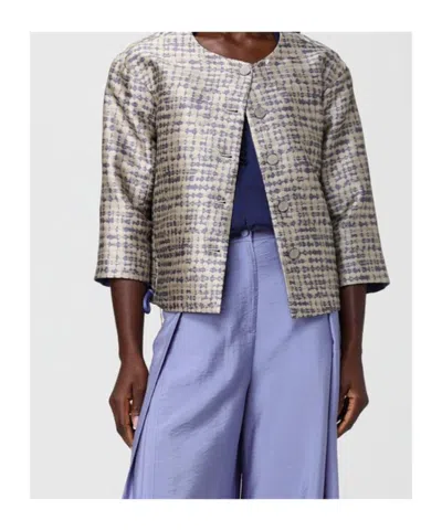 Emporio Armani Jacquard-pattern Drawstring Jacket In Multi