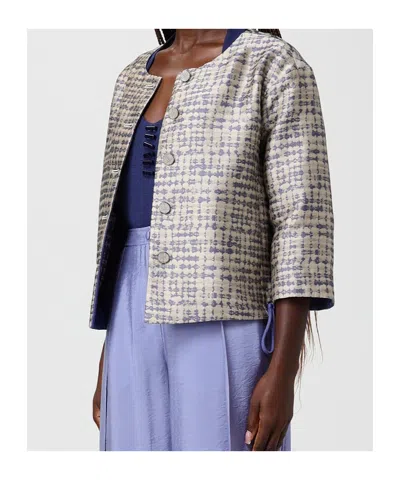 Emporio Armani Jacquard-pattern Drawstring Jacket In Multi