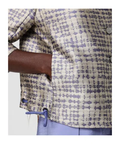 Emporio Armani Jacquard-pattern Drawstring Jacket In Multi
