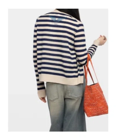 Zadig & Voltaire Missya Embellished Stripe Cashmere Cardigan In Multi