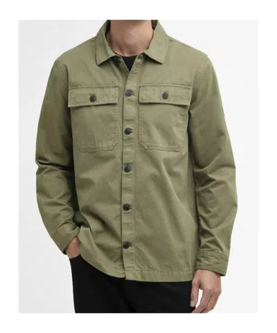 Barbour Buttoned Flap-pocket Overshirt In Green