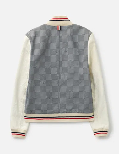 Thom Browne Baseball Jacket In Gray