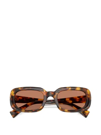 Miu Miu Rectangle-frame Sunglasses In Brown