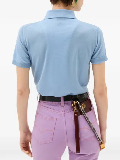 Versace Buttoned Cardigan In Blue