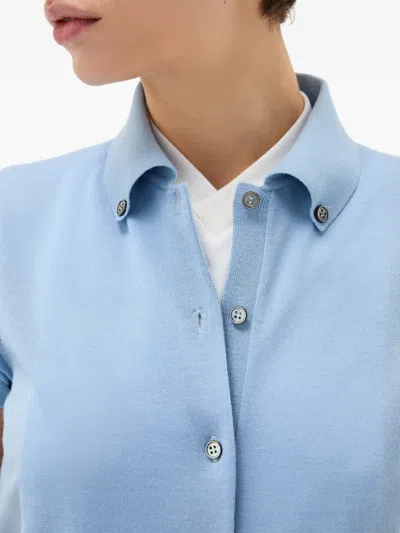 Versace Buttoned Cardigan In Blue