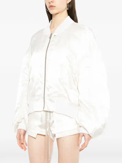 Rick Owens Secchia Flight Jacket In White