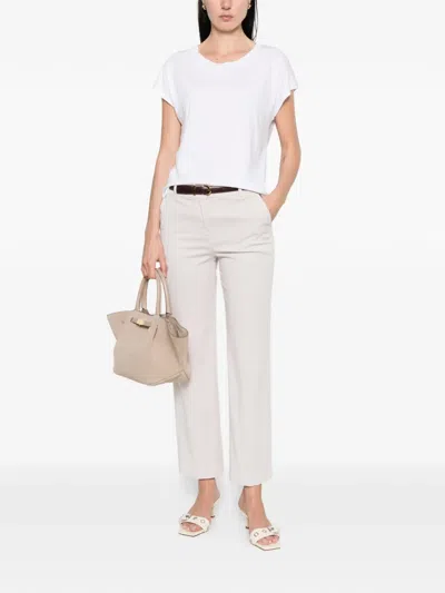 Base White Round Neck Top In White