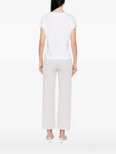 Base White Round Neck Top In White