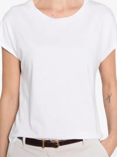 Base White Round Neck Top In White