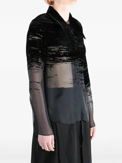 Grace Ling Glitch-patterned Long-sleeved Top In Multi