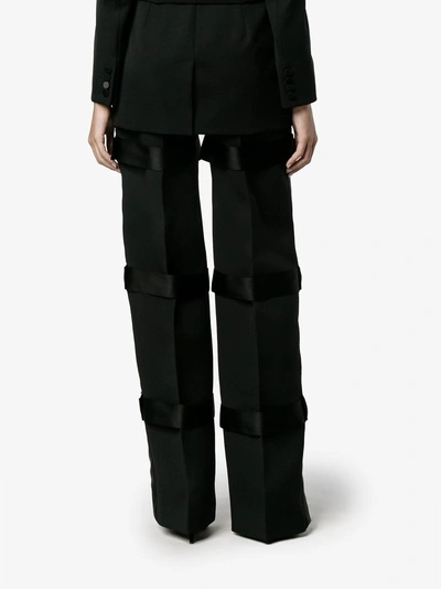 Shop Alexander Mcqueen Multi Strap Tuxedo Trousers In Black