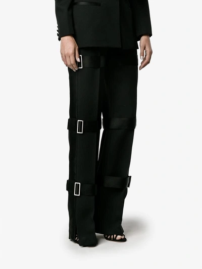 Shop Alexander Mcqueen Multi Strap Tuxedo Trousers In Black