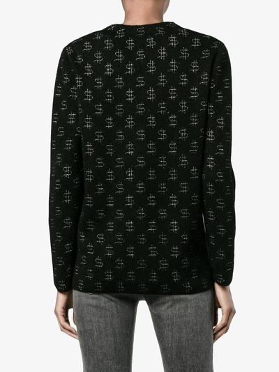 Shop Saint Laurent Dollar Print Oversize Cardigan In Black