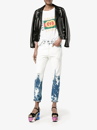 Shop Gucci Bleached Boyfriend Jeans