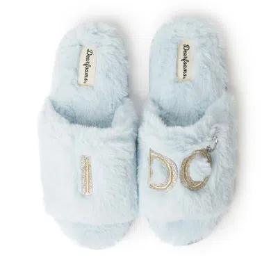 Dearfoams Lane Bridal Womens Memory Foam Slip-on Slippers In Blue