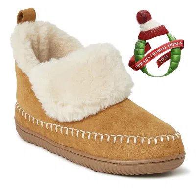 Dearfoams Moritz Faux Fur Lined Bootie Slipper In Whiskey